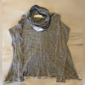 Free People FP Beach Cocoon Cowl Neck Heather Gray Shirt